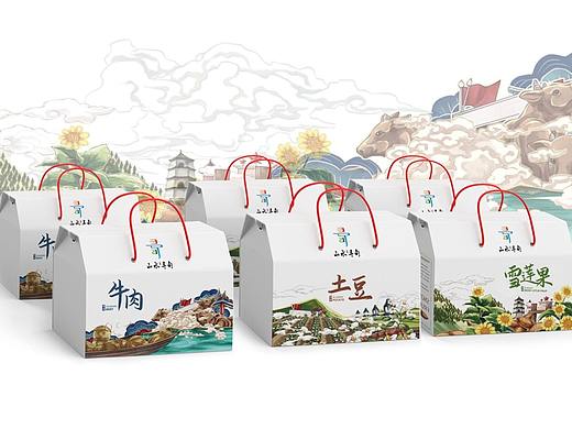 云南寻甸牛肉#土豆#雪莲果手绘包装设计