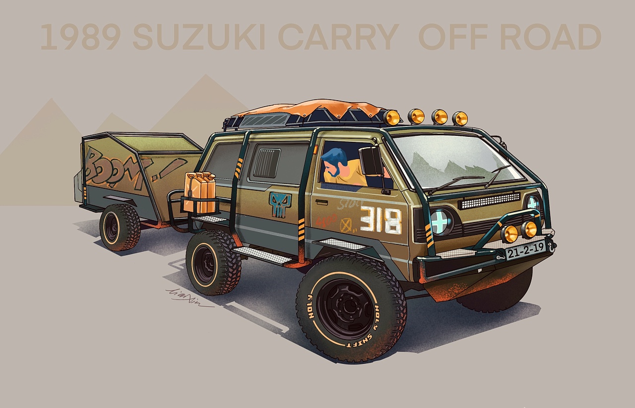 经典改装车|插画|概念设定|越上层楼 - 原创作品 - 站酷 (zcool)