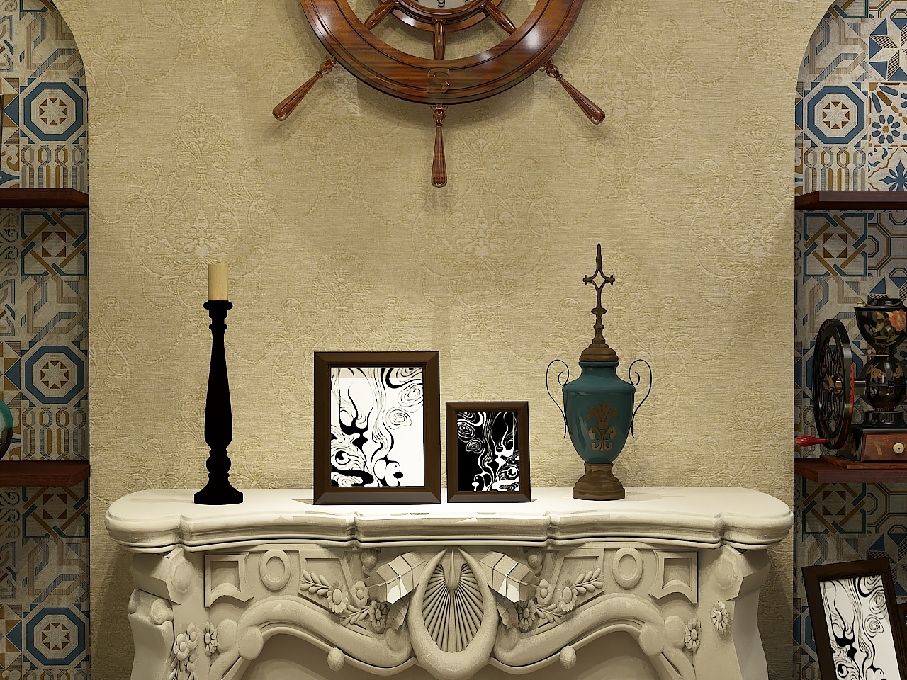 元叶盛美式风格效果图