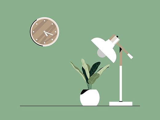 家居一角静物插画练习