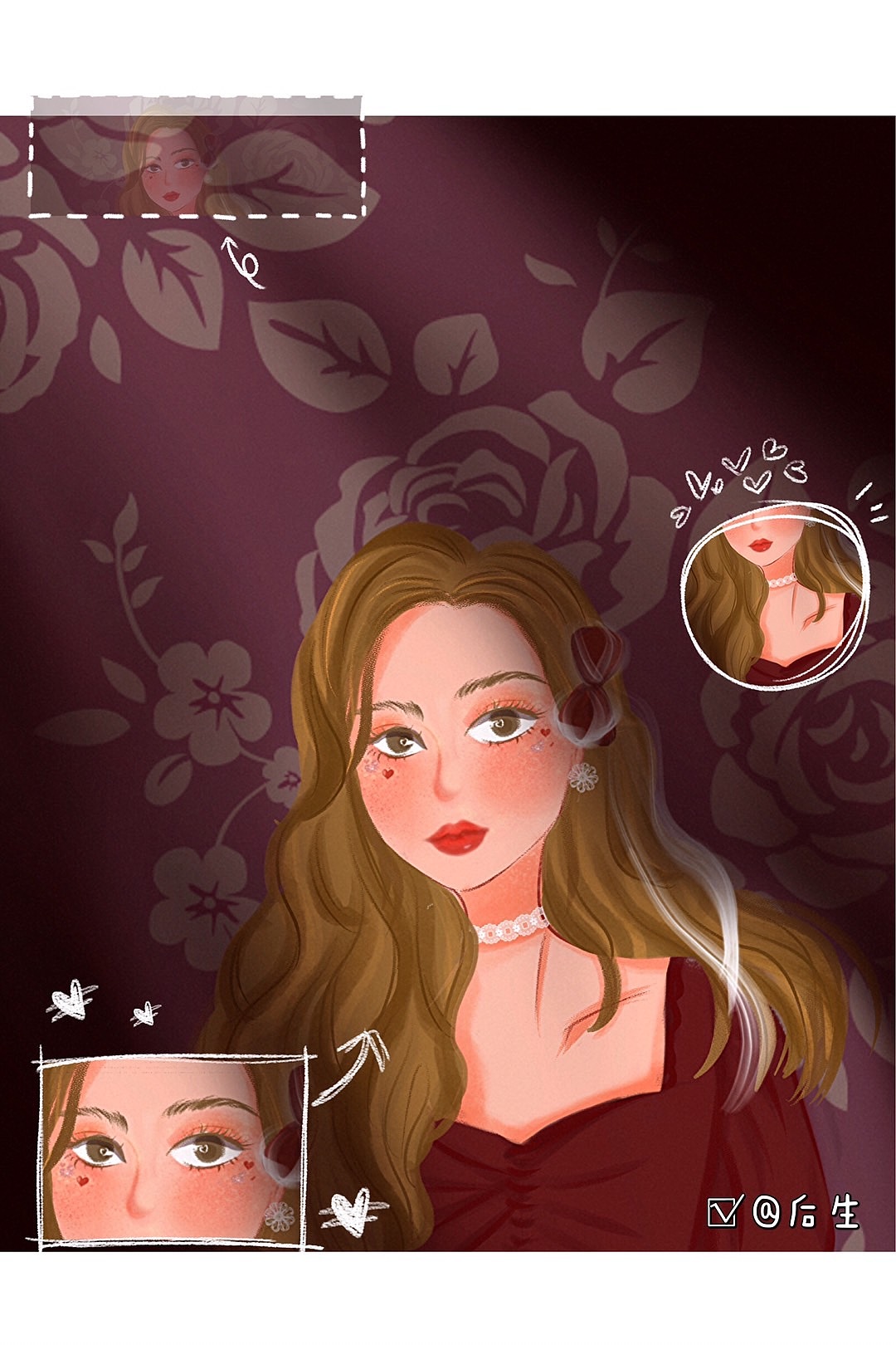 #妆容插画#人物插画#女生插画