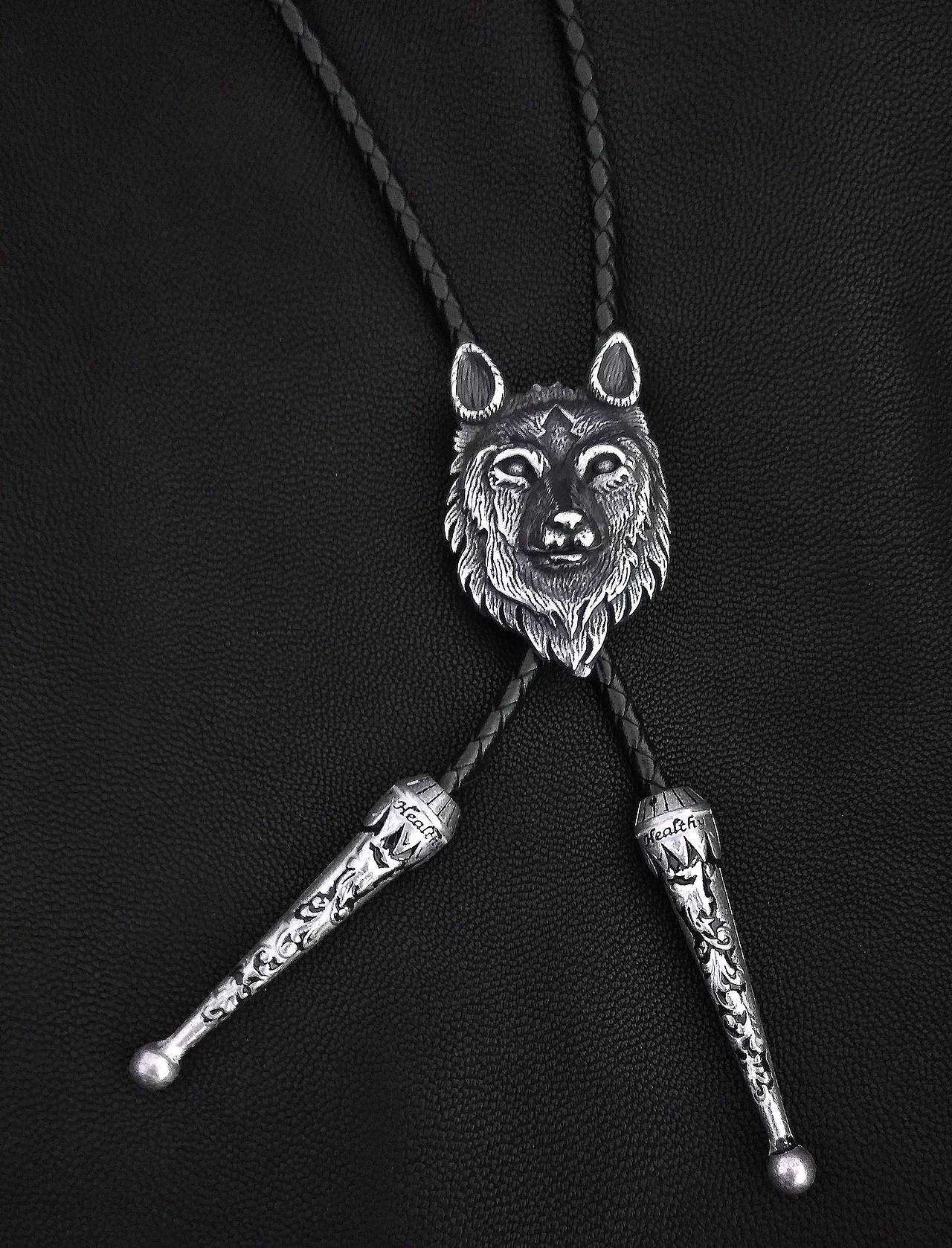 狼头波洛领带雪狼Wolves图腾wolf bolo tie天狼星领绳