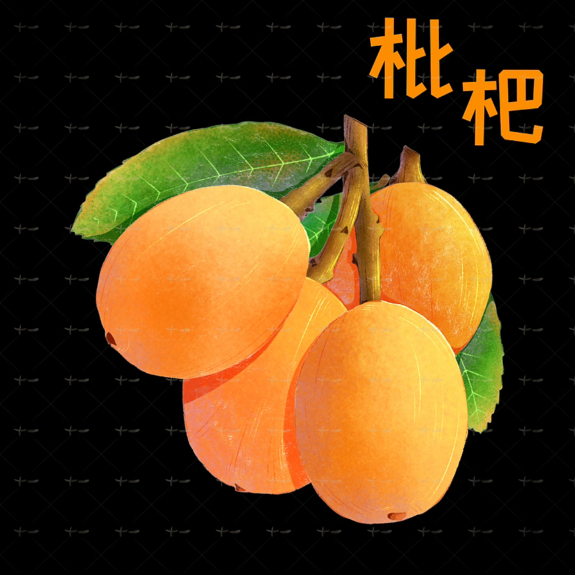 肌理风插画之水果系列-枇杷（图ZMzQyMDA4ODAw） - 包装 - 站酷设计师喜乐原创素材 - 站酷ZCOOL