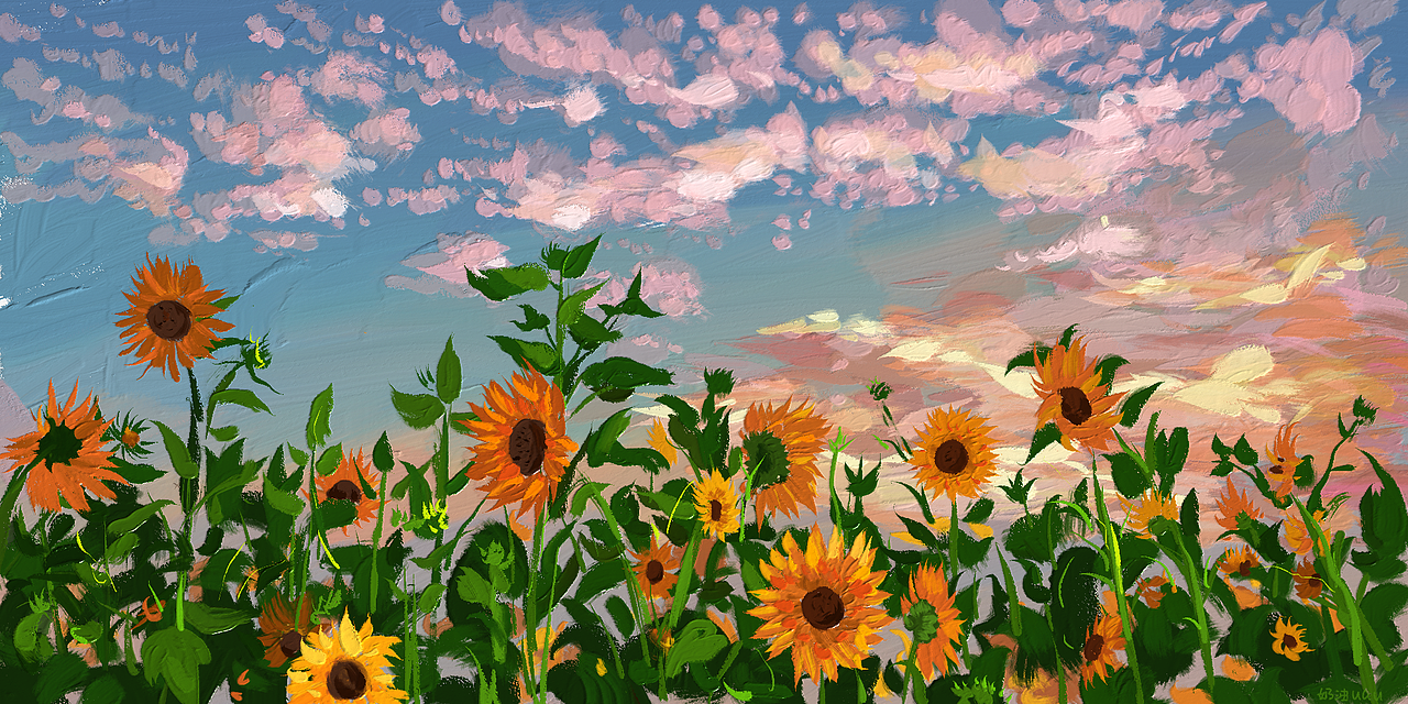 ipad手绘 artset4油画壁纸|插画|创作习作|丁莹嘻嘻哈_原创作品-站酷