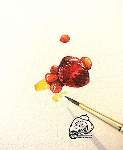 金鱼手绘美食——杏仁蛋糕