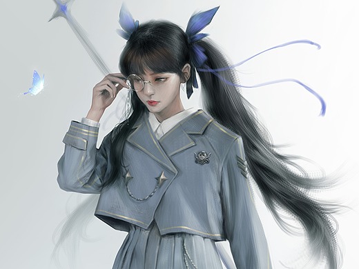 武士制服双马尾