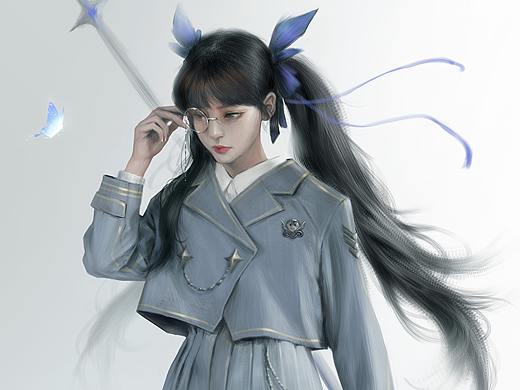 武士制服双马尾~
