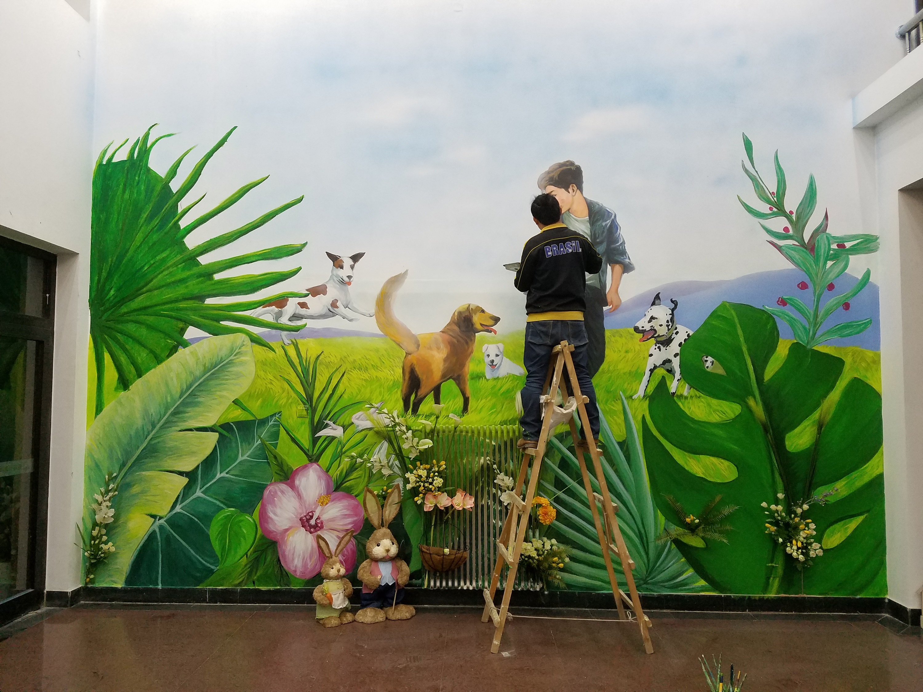 圣宠宠物总部基地改造|其他|墙绘/立体画|凡琢艺彩 - 原创作品 - 站酷