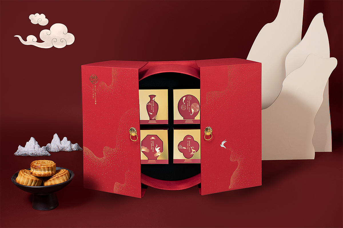 方森园中秋月饼礼盒包装设计瑞月盈门