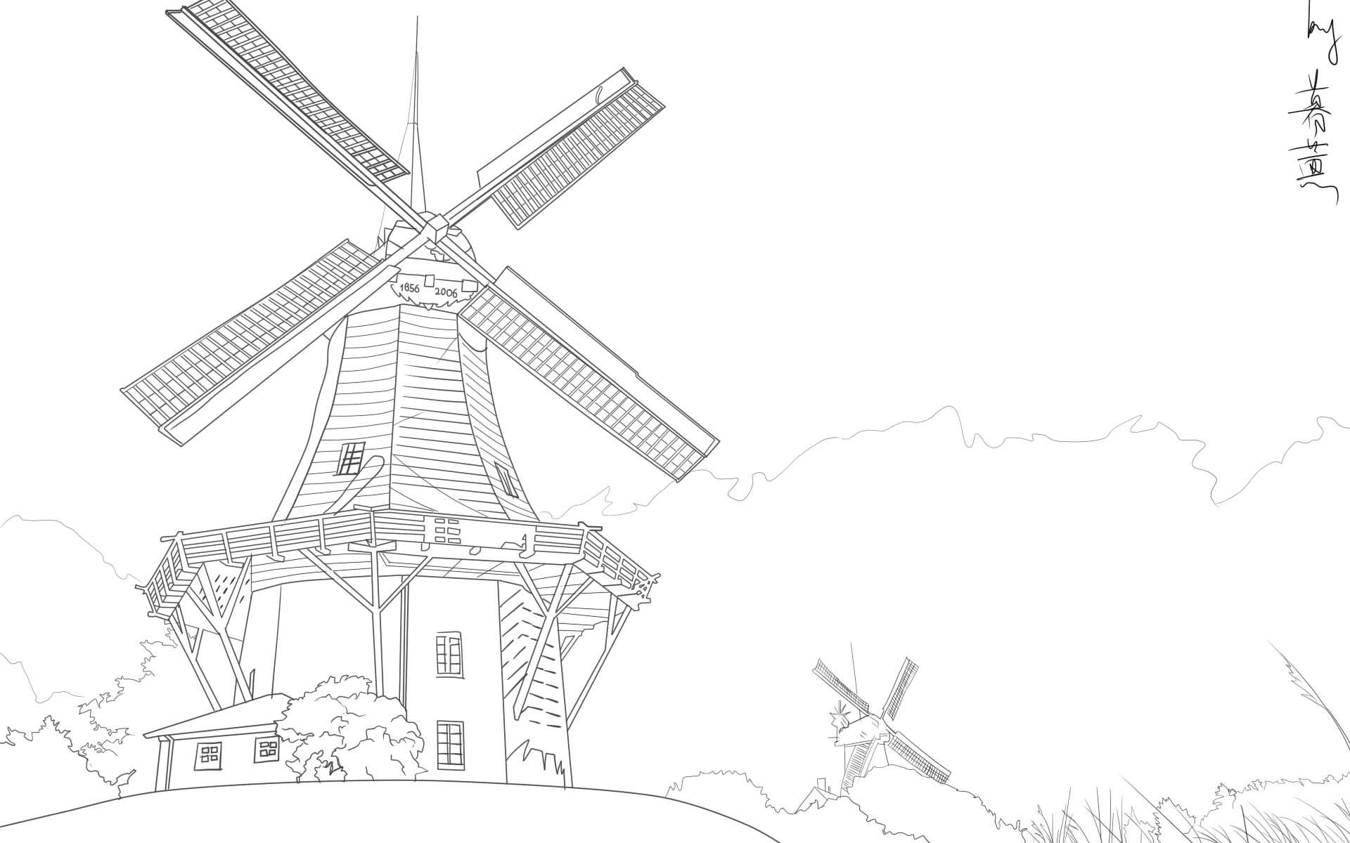 卡通动漫人物勾线练习10|动漫|单幅漫画|香草咖啡zz - 原创作品