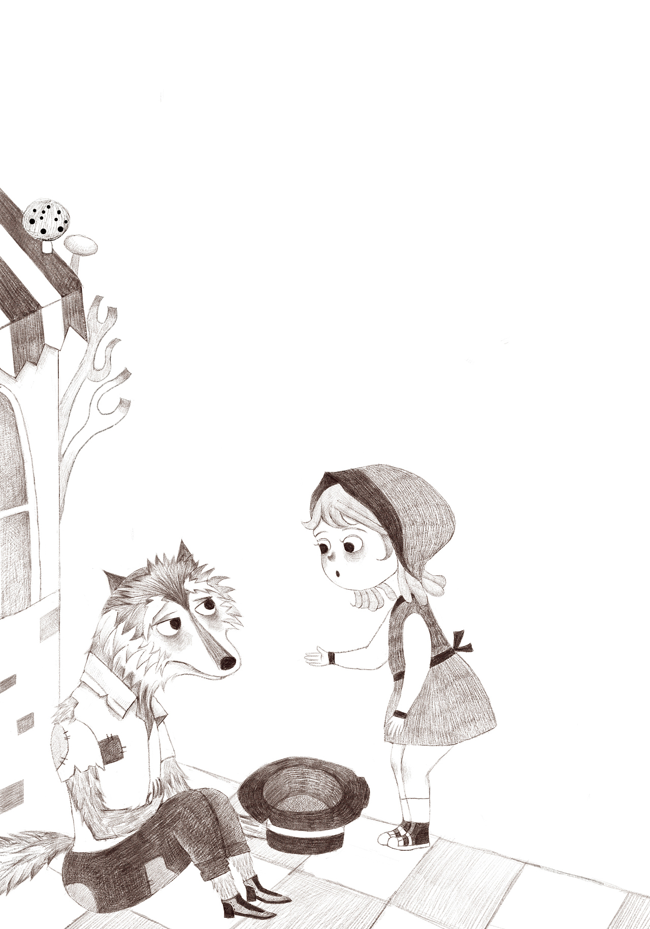 月光下的肚肚狼 儿童插画（图ZMTk5OTQ0MjMy） - 儿童插画 - 站酷设计师M松茸原创素材 - 站酷ZCOOL