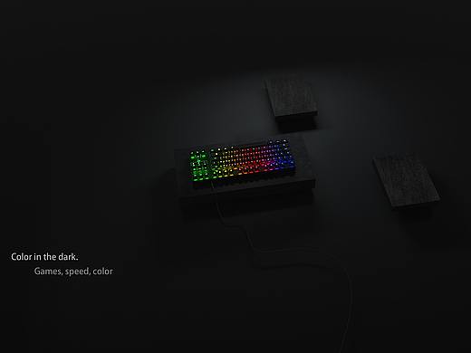 3C键盘渲染海报场景图