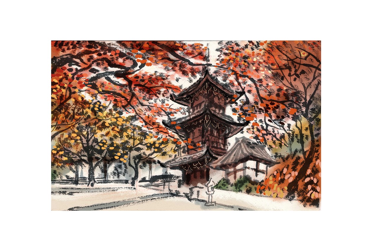 【商插】手绘日式建筑（图ZMTIxMzQ2Mjg0） - 商业插画 - 站酷设计师思遥illus原创素材 - 站酷ZCOOL