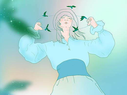 我爱画女孩之鸟与草（个人主页-ZNDQzMjk2NTY=） - 创作习作 - 站酷设计师Jenzzz原创素材 - 站酷ZCOOL