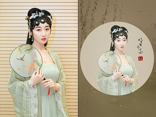 明星蒋梦婕古装风尚工笔画风格星尚大片!