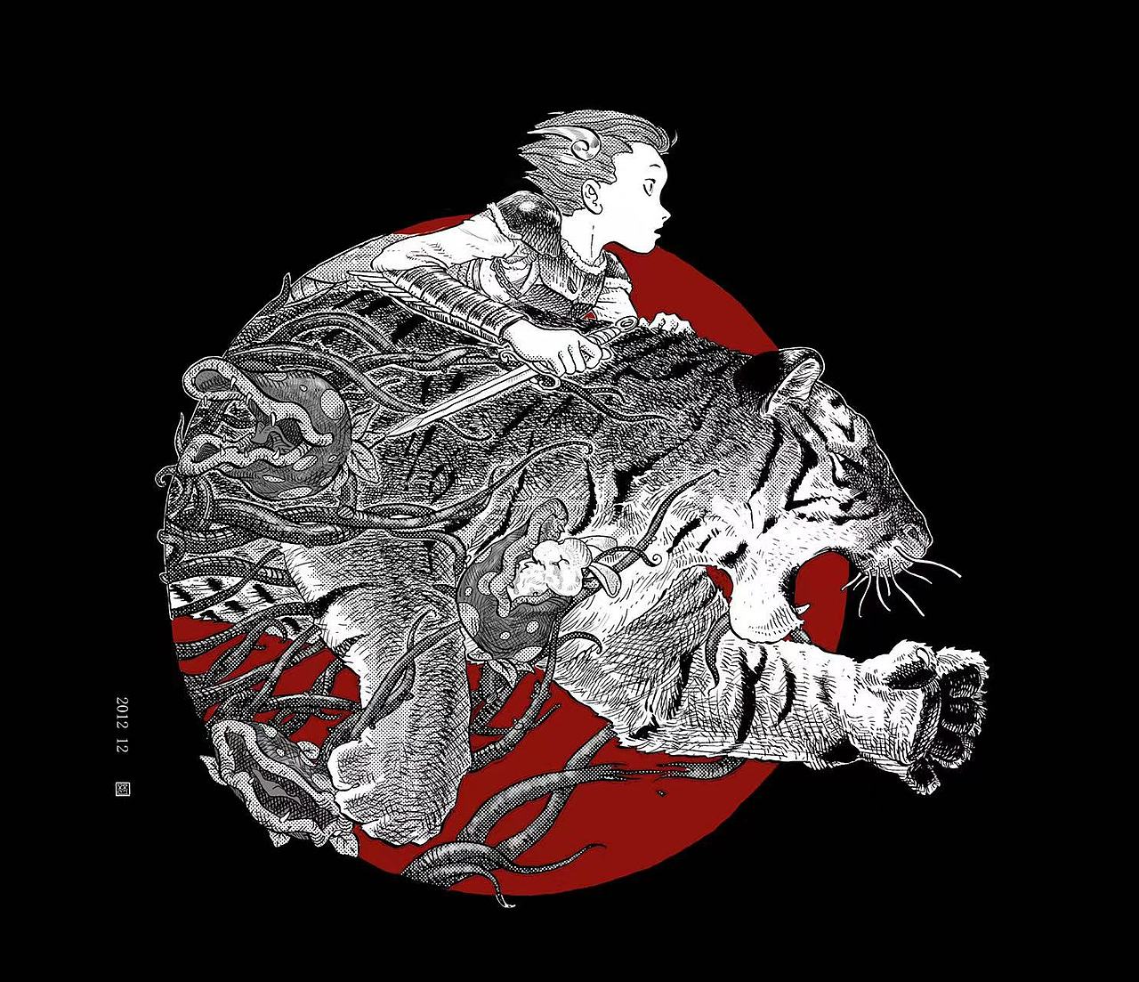 黑白插画创作练习（图ZMjgxNDU1Njky） - 创作习作 - 站酷设计师李安朔原创素材 - 站酷ZCOOL