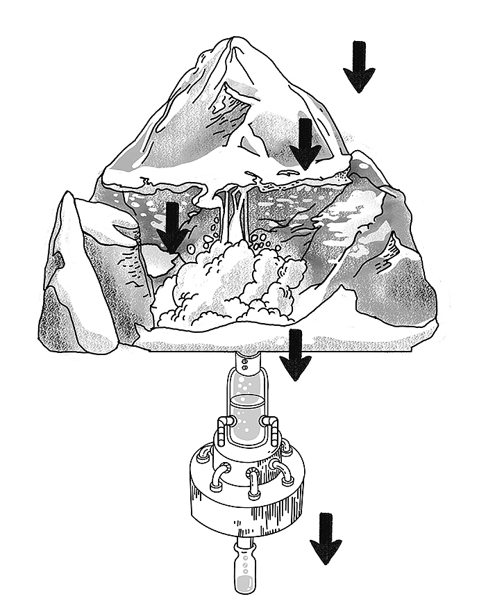 而由雪崩造成的自然地质断层也正是一个玩美的过滤系统