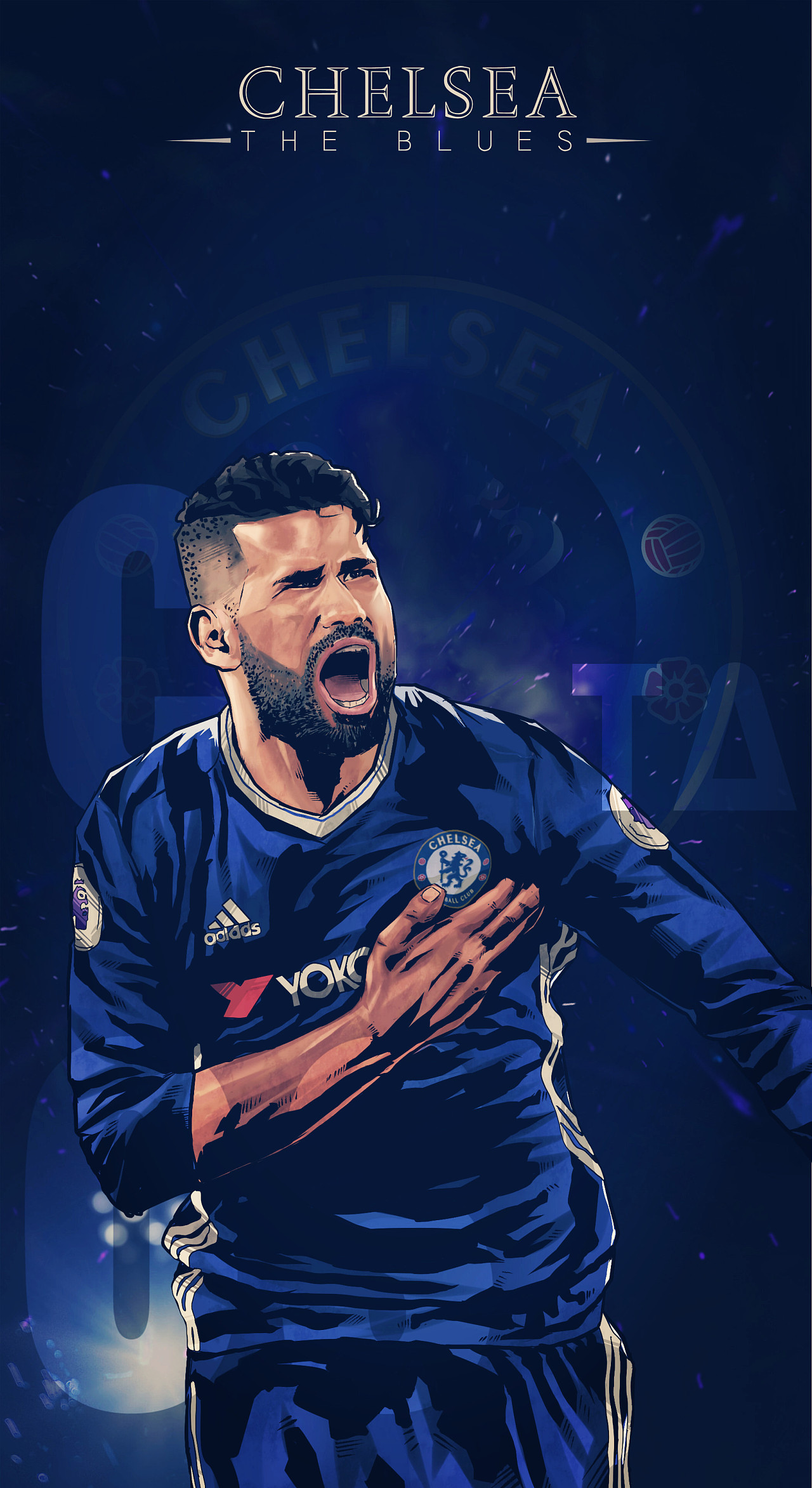 足球插画切尔西