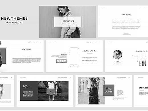 时尚极简灰欧美风品牌宣讲PPT模板