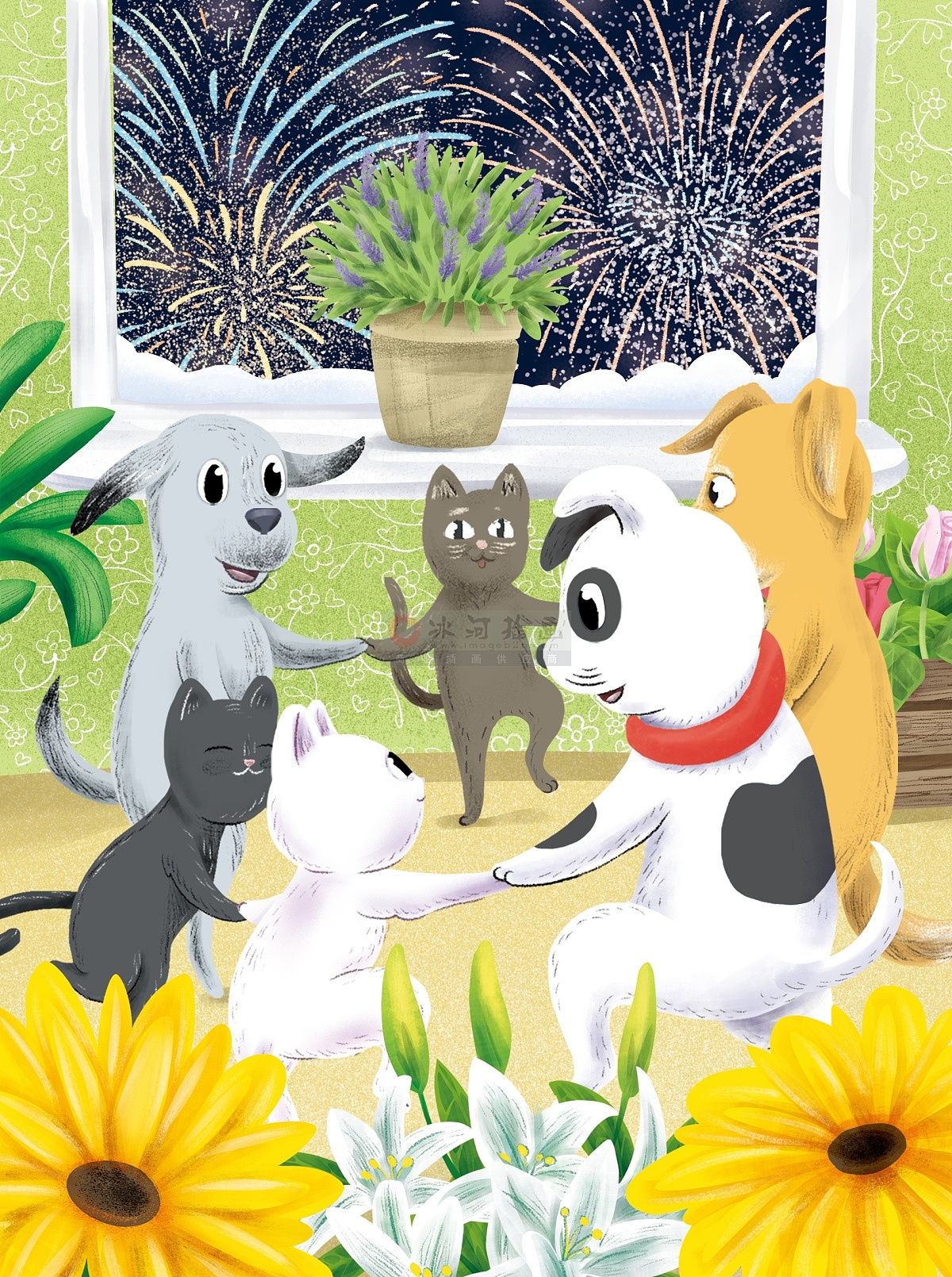 扁平风动物绘本故事矢量无线插画动物百科