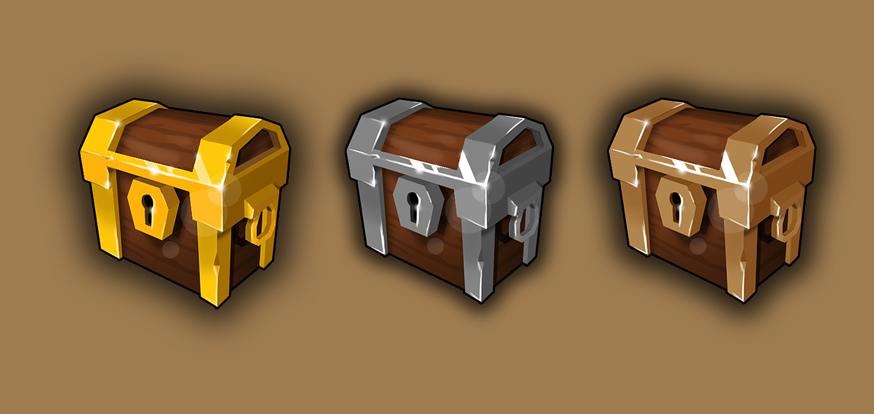 今天制作了一枚宝箱的游戏图标,继续和大家分享过程~ 推荐