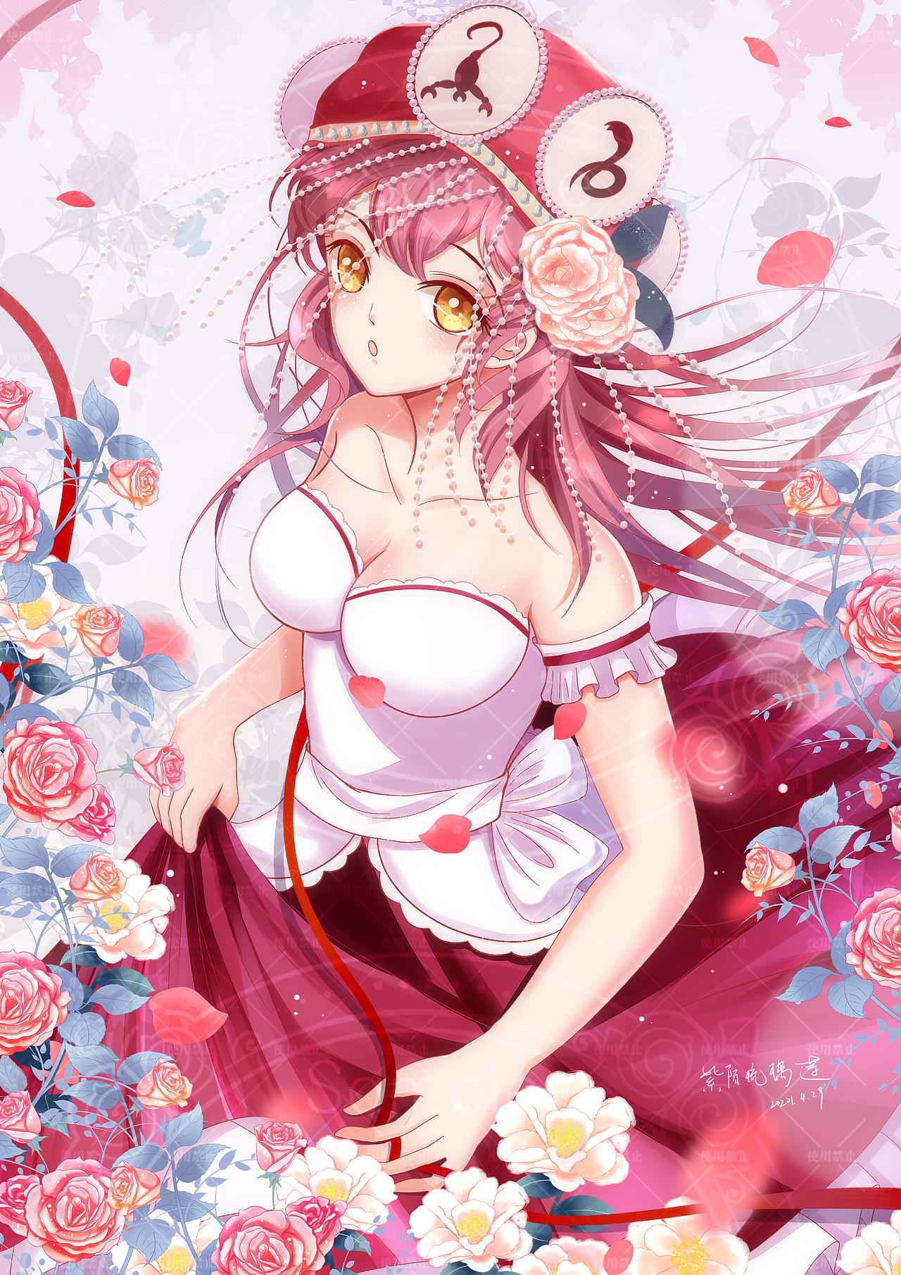 狐妖小红娘原创同人插画之花嫁落兰欢都落兰的玫瑰园