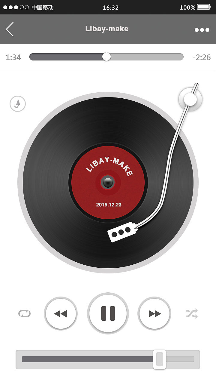 锤子手机音乐播放器临摹（图ZMzkyMzA0NzY=） - APP界面 - 站酷设计师Libay原创素材 - 站酷ZCOOL