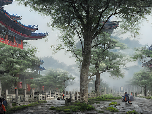 #AI创作实验室 古风背景