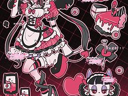 待出|原創(chuàng)貼紙|甜酷風小魔女