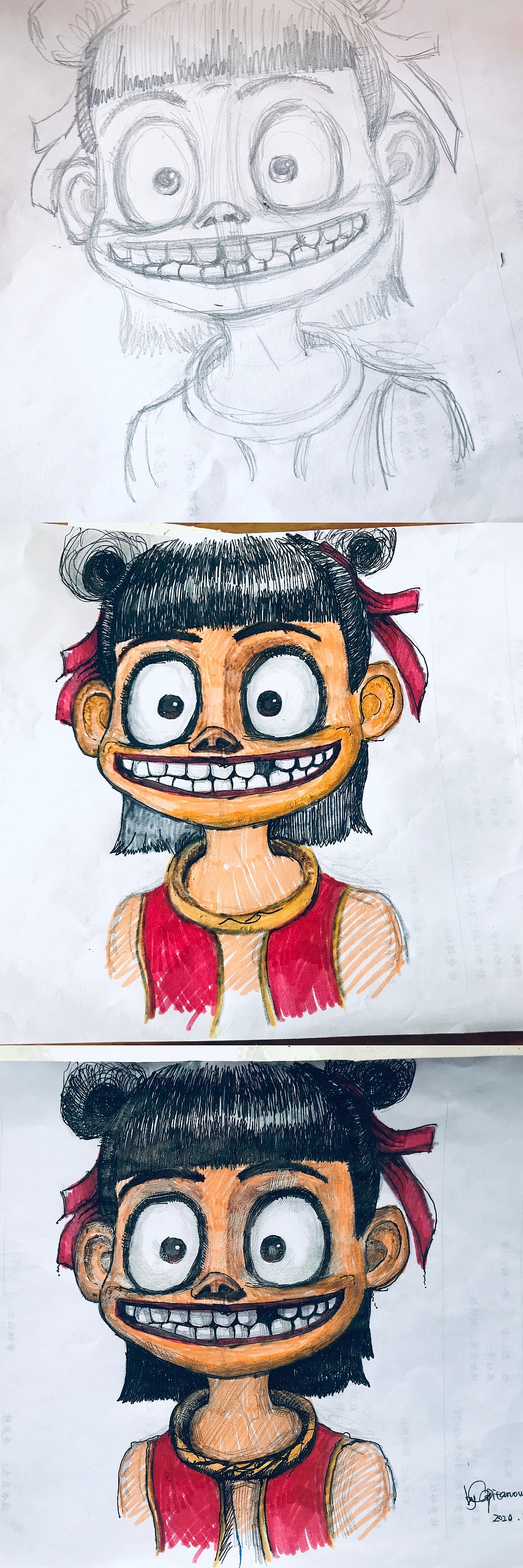 2020年春节教61画哪吒