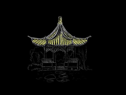 手绘照明示意——亭子