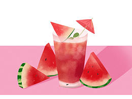 最近画的一些夏日冷饮插画