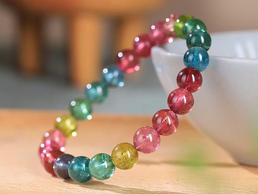 碧玺和发晶手串