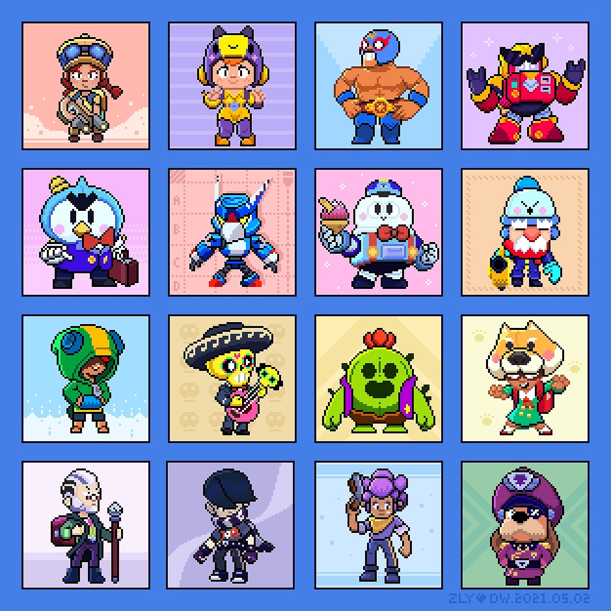 荒野乱斗人物像素画合集