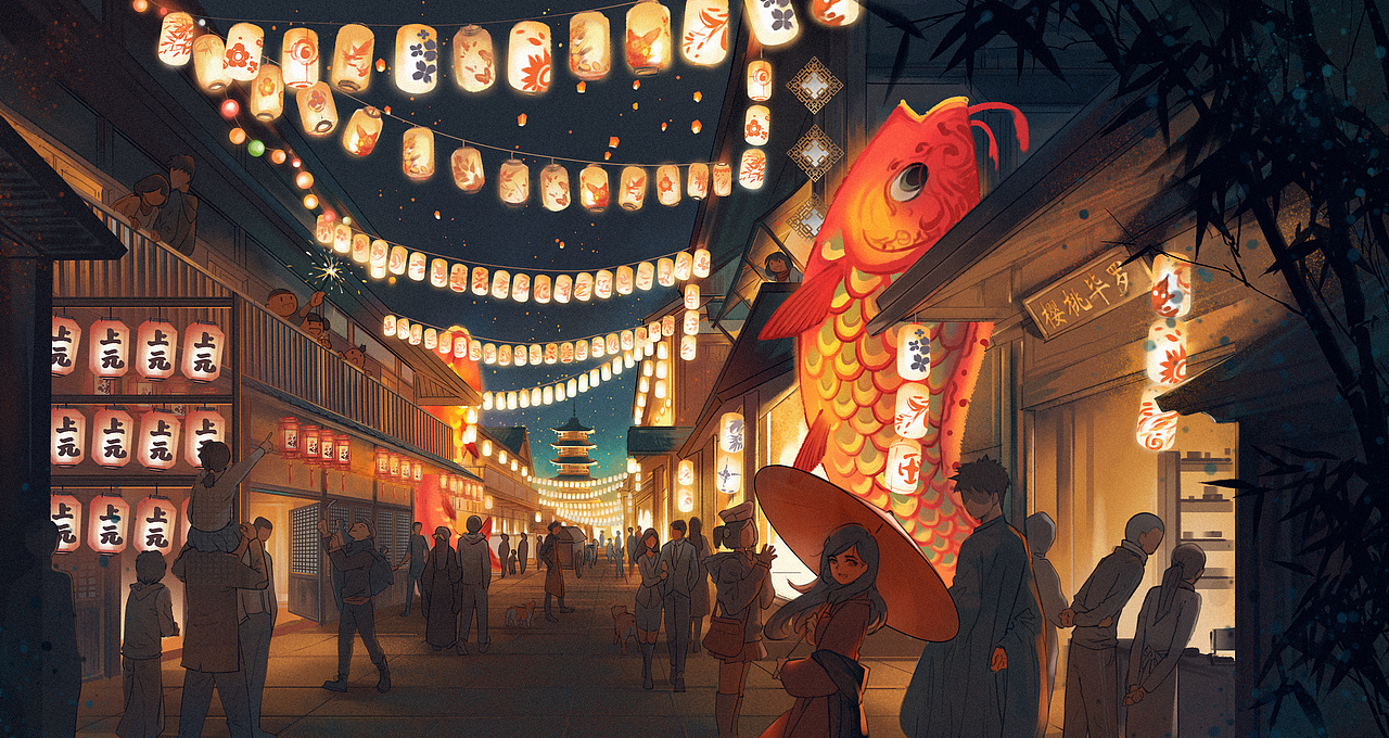 唐风古韵-古镇设计（图ZMjc2MzczMDMy） - 商业插画 - 站酷设计师妄猫原创素材 - 站酷ZCOOL