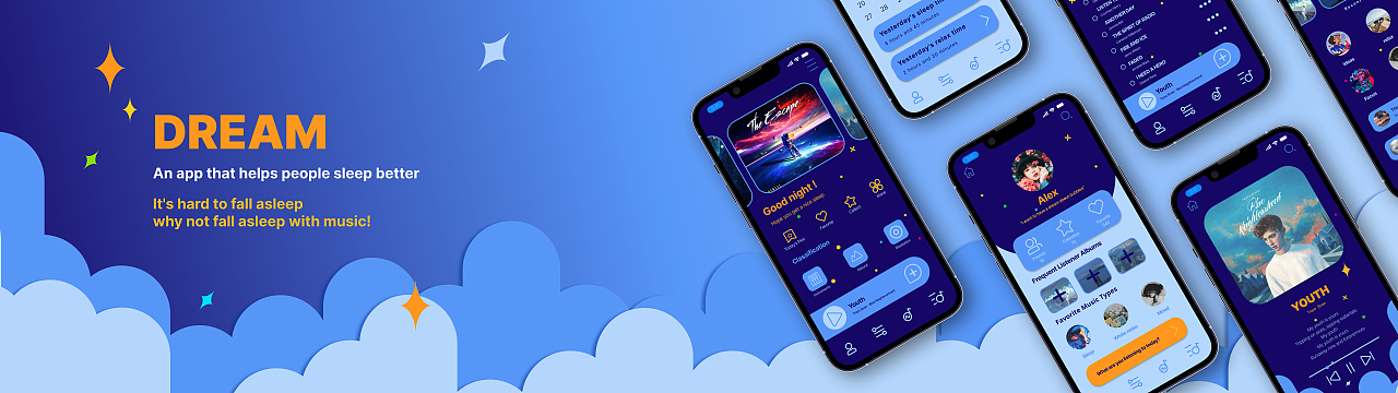 UI设计（DREAM APP）| 一款助眠app界面设计（图ZMjk3MjUzOTk2） - 交互/UE - 站酷设计师Changlli原创素材 - 站酷ZCOOL