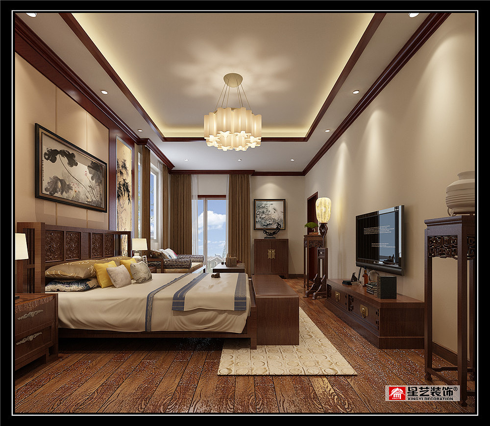 保利公园三千郡别墅装修,新中式书房是我的最爱!