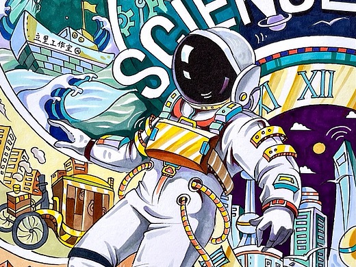 航天-科技题材-马克笔视觉传达创作示范航天