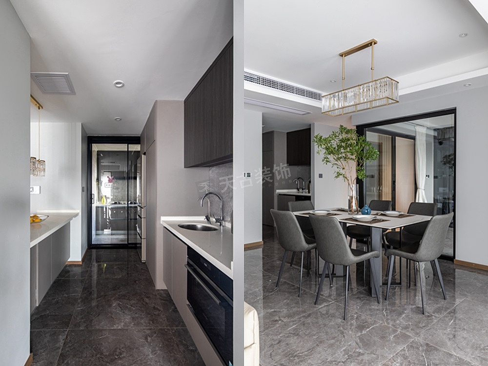 约克郡135平米装修完工效果:现代简约风格