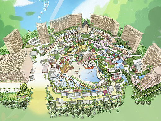 全景图插画-商业插画221001年前单页 印刷品设计平面-宣传物料45012年