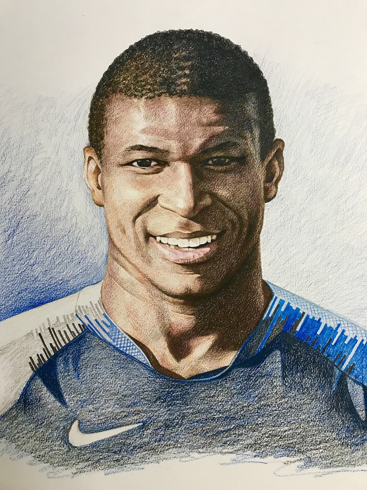彩铅人物系列-法国球星 姆巴佩
