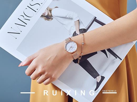 简约女表，女表场景，女表佩戴图