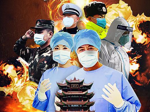 致敬美丽的逆行者-武汉加油海报设计
