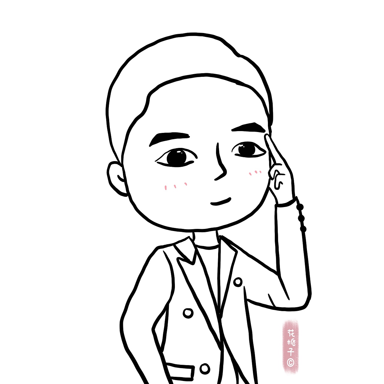 男生头像帅气的脸被我画成可爱的样子了