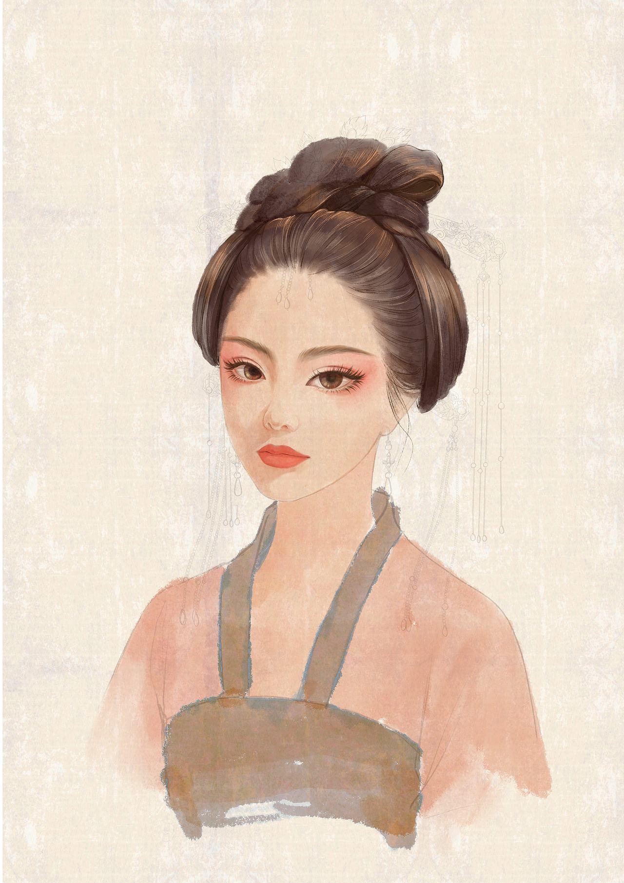 唐妆（图ZMjQ0OTcxNjQw） - 艺术插画 - 站酷设计师月溪鸣原创素材 - 站酷ZCOOL