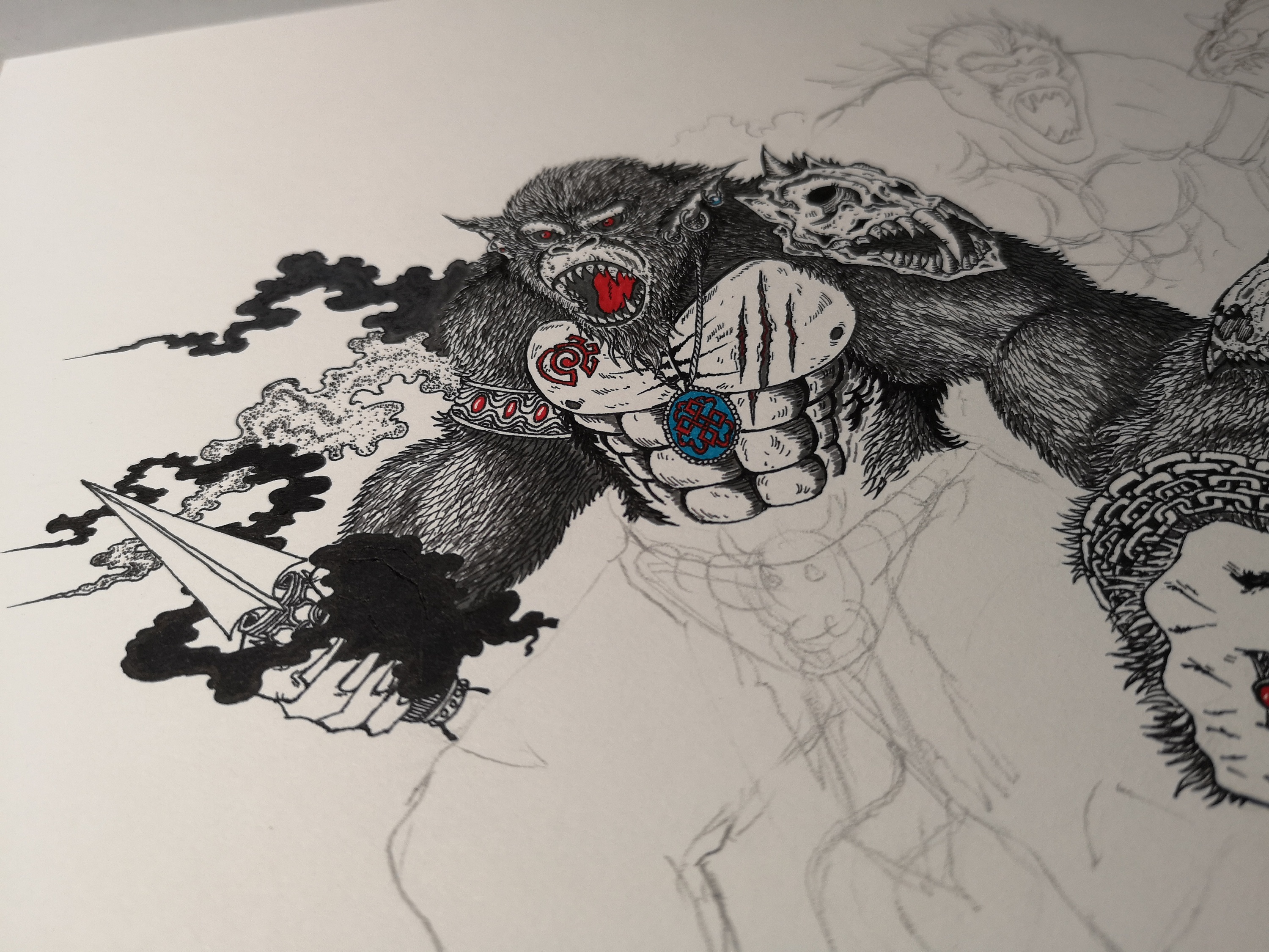 27-山海经-毣柞山海-南山经-堂庭山-白猿|插画|创作习作|毣余1980