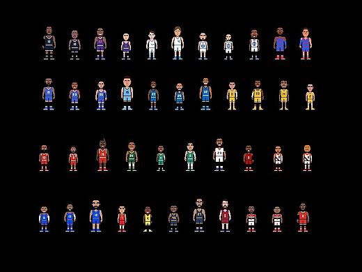 NBA球员像素画