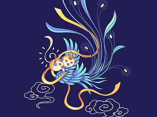 《极乐之乐》“共命鸟”国风印花刺绣素食包装汉服图案