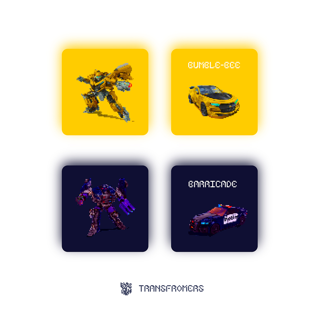 《变形金刚5》的大黄蜂和路障（图ZODQ2Mjk0NTY=） - 像素画 - 站酷设计师tdzy原创素材 - 站酷ZCOOL