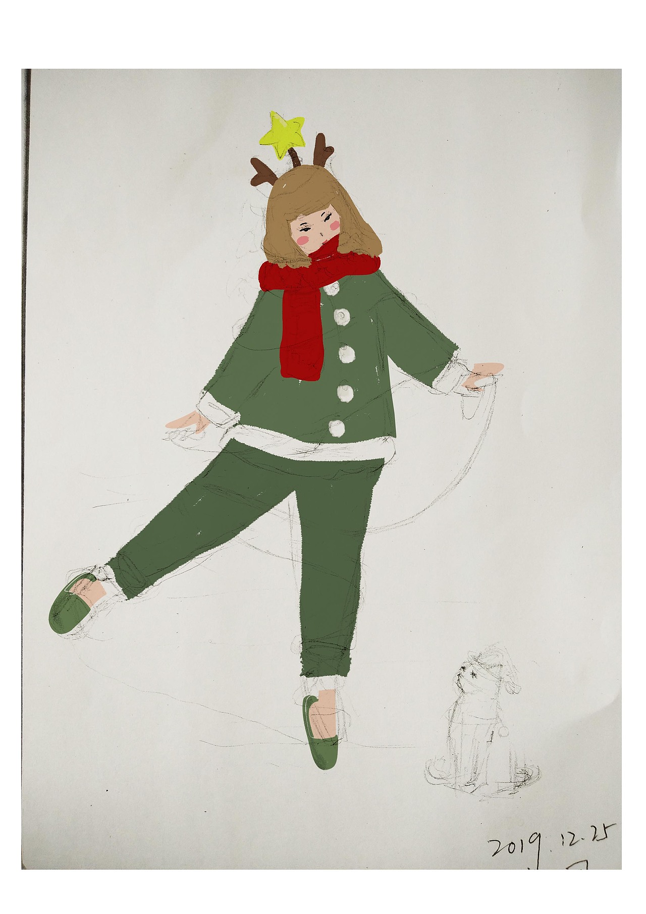 《成为你的圣诞老人，我也是你的圣诞树》（图ZMTkwOTQ1NjY0） - 新锐潮流插画 - 站酷设计师喵画嘉嘉原创素材 - 站酷ZCOOL